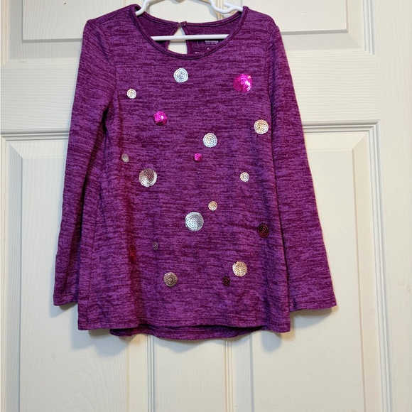 Sonoma Other - Sonoma Girls Size 5 Purple Sequin Dot Long Sleeve Tunic Top